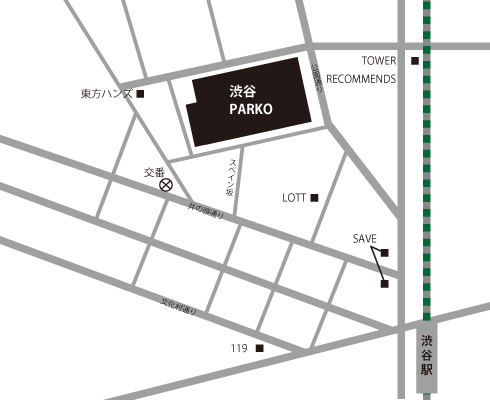 渋谷パーコ店の地図