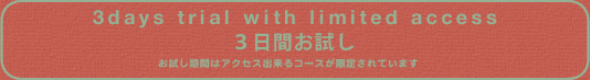 ３日間お試し